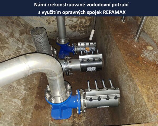 Od listopadu slouží naše opravné spojky REPAMAX v akumulační nádrži vodojemu v Jihlavě